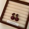 Retro Red Pearl Earrings: Light Luxury Fashion Studs for Women – Versatile & Stylish