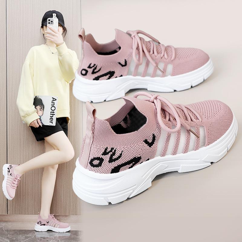 Fashion 2025 Summer New Mesh Shoes Hollow Breathable Platform Sneakers Women's Fashion Versatile Womens Casual Shoes Large Size 35-43