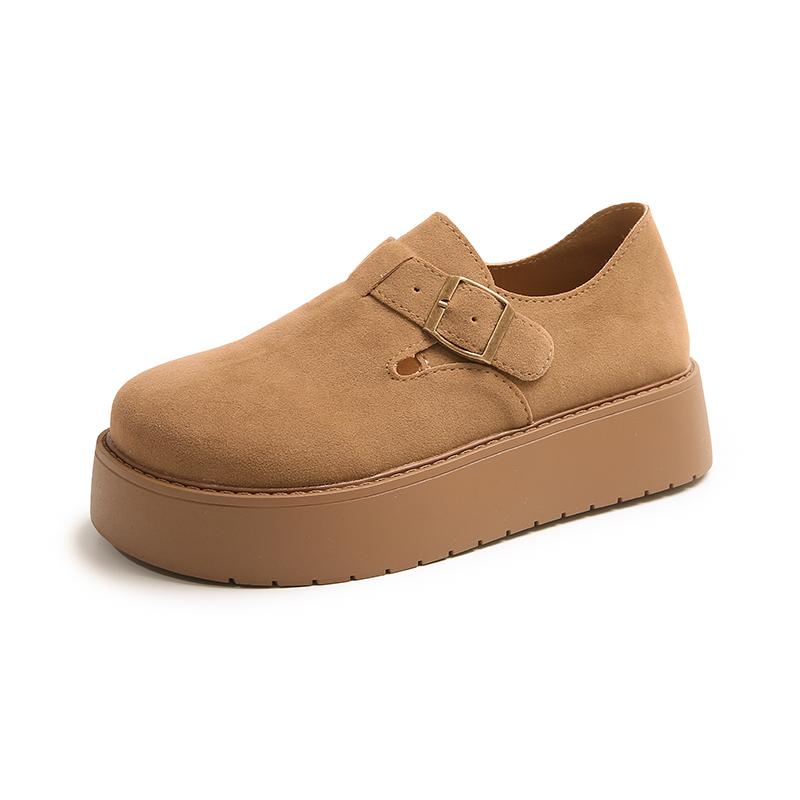 Fashion 2025 New Thick-soled Height-increasing Shoes New Retro and Laid-back Style Anti-slip Single Shoes Soft-soled Women Shoes
