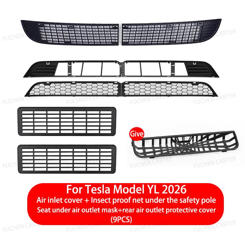 For Tesla Model YL Launch 2026 Front Lower Bumper Anti Insect Net Anti Dust Proof Inner Air Inlet Vent Grille Guards Accessories