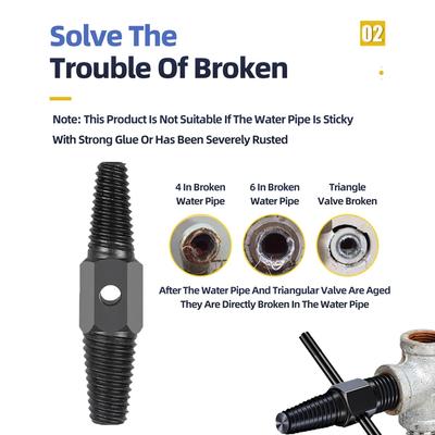Double Head 4/6 Break Pipe Screw Extractor/Opener, Faucet Triangle Valve, Broken Head Screw Disassembly and Maintenance