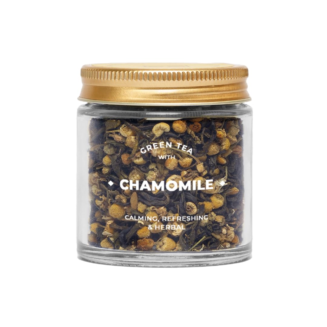 

Nion Chamomile Green Tea Blend | Calming Tea | Floral And Herbal Tea Blend | Small Jar, 25g