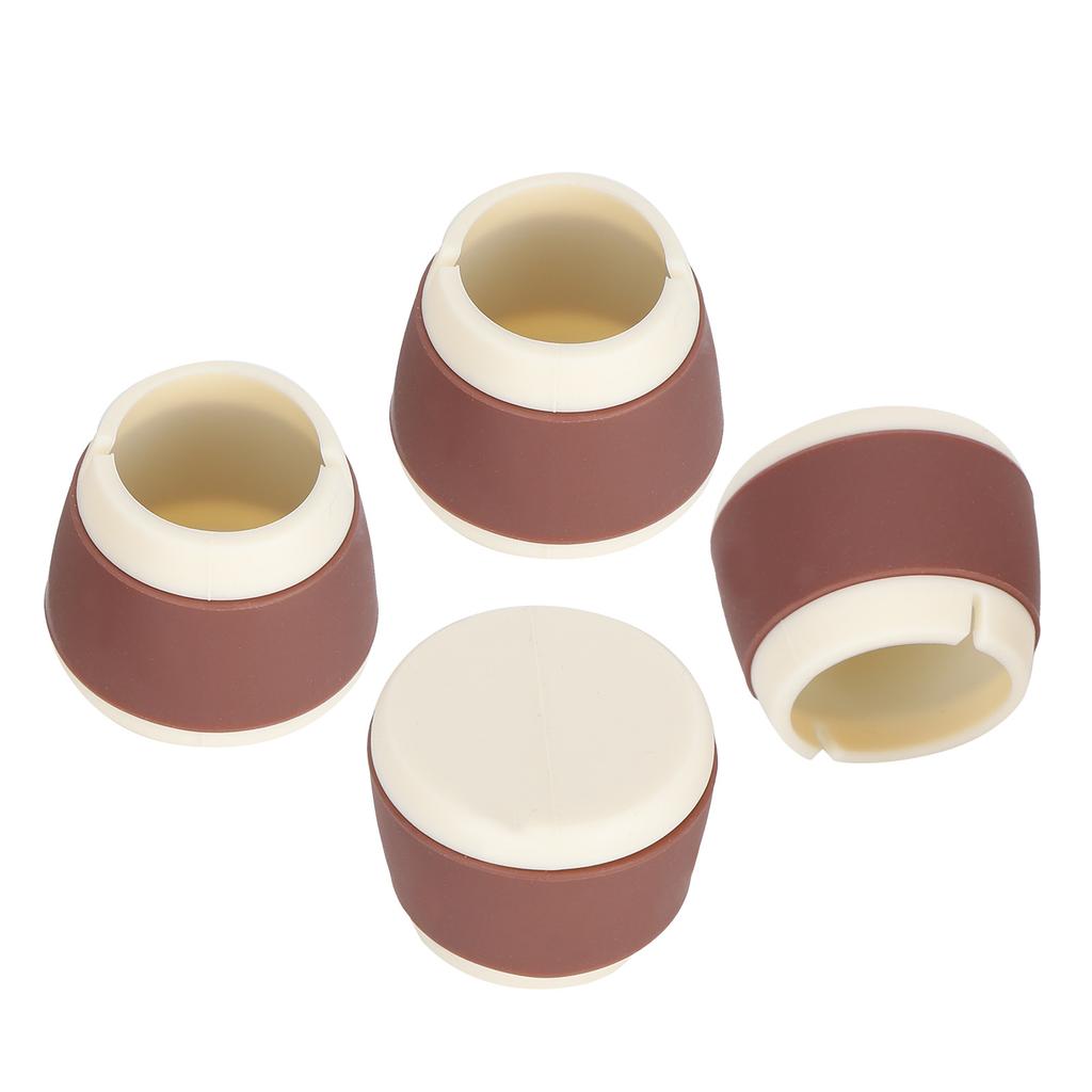4Pcs Silikon Möbel Protektoren 3,3 x4x4cm Rutschfeste Runde Stuhl Tisch Fuß Abdeckungen Kappen(Kaffee )