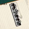 Piano Key Bookmark Bookmark, Stainless Steel Music Note Page Marker, Musical Decorative Elegant Book Accessory for Lovers, Black White Reading