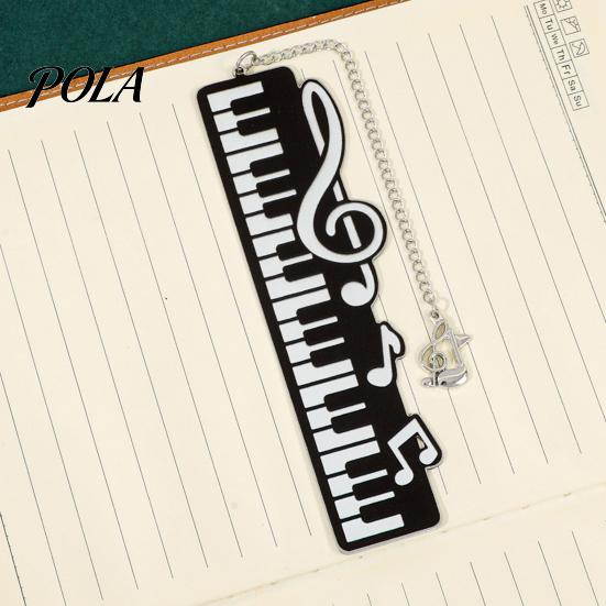 Piano Key Bookmark Bookmark, Stainless Steel Music Note Page Marker, Musical Decorative Elegant Book Accessory for Lovers, Black White Reading