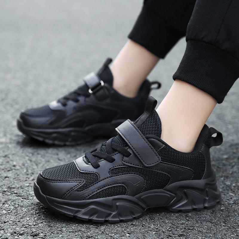 897 Four Seasons Performance Light Sneakers Boys Mesh Shoes Girls Leather Shoes Children's Little White Shoes Black Shoes