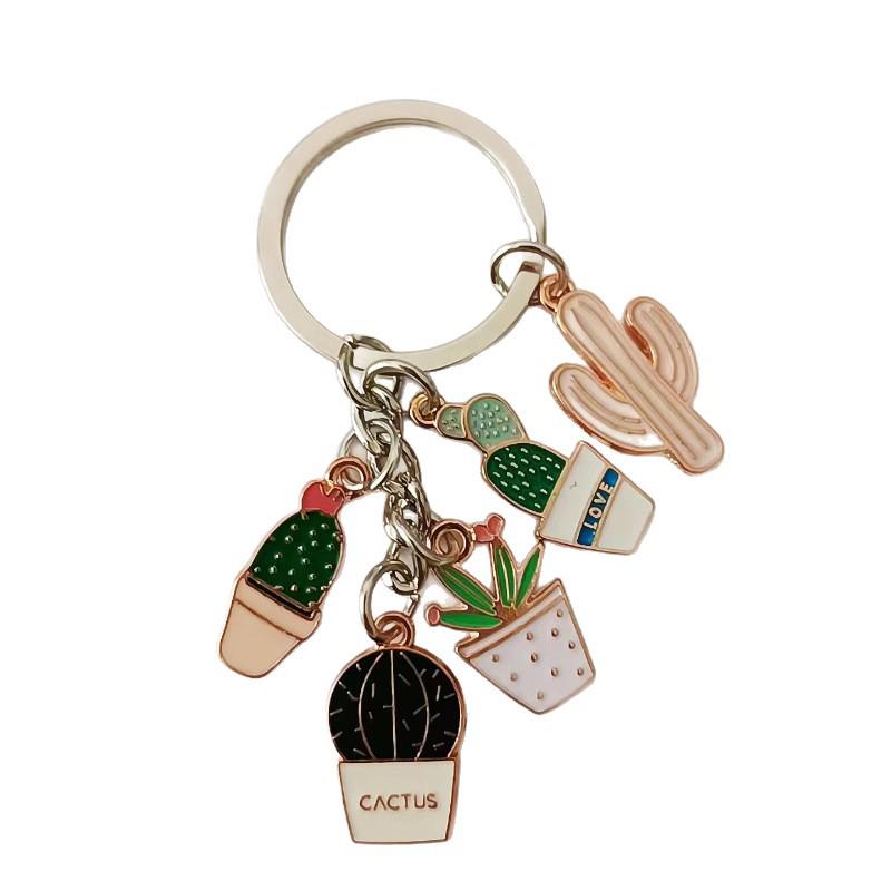 Cactus Cartoon Keychain Alloy Pendant - Fashion Plant Ornament