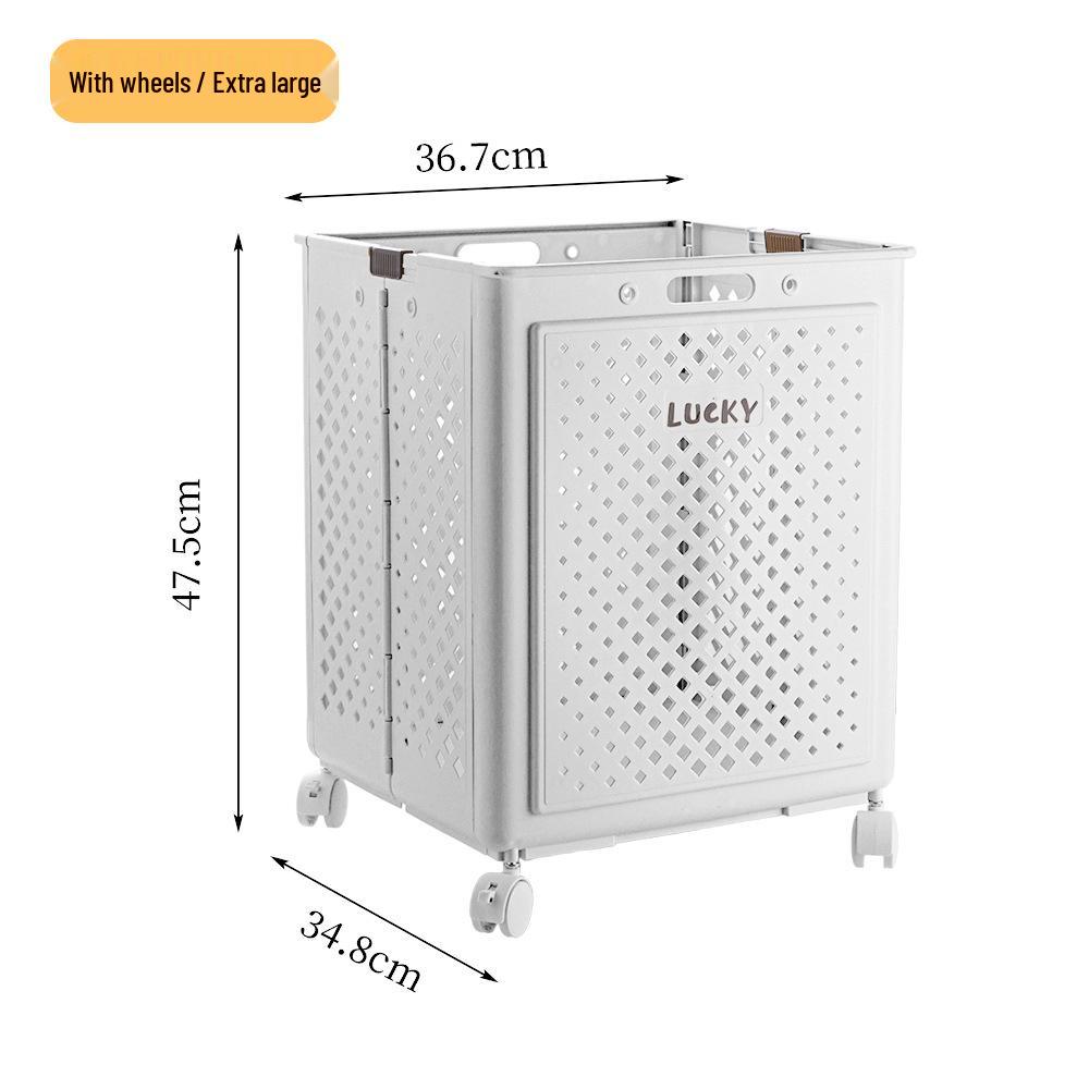 Foldable Laundry Hamper with Wheels, Large Capacity Dirty Clothes Basket for Bathroom Storage