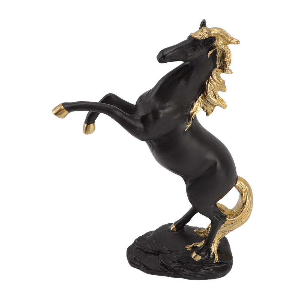 Horse Sculpture Ornament Decorative Auspicious Wealth Craft Resin Standing Horse Statue for Cabinet