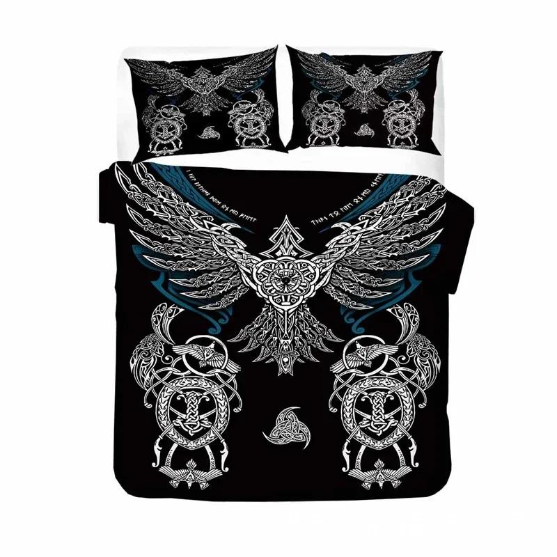 Viking Duvet Cover Collection Mjollnir Bedding Collection Scandinavian Folklore Motifs Northern Germanic Culture Comforter Cover Pillowcases