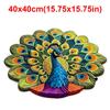 Soft Peacock Carpet Non-slip Bathroom Floor Mat Portable Blanket  for Living Room Tea Table Bedside