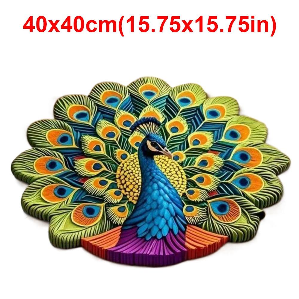 Soft Peacock Carpet Non-slip Bathroom Floor Mat Portable Blanket  for Living Room Tea Table Bedside