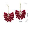 2PCS Wine Red Color Christmas Ornament Flocked Surface Xmas Decor Hanging Pendant  Holiday Party