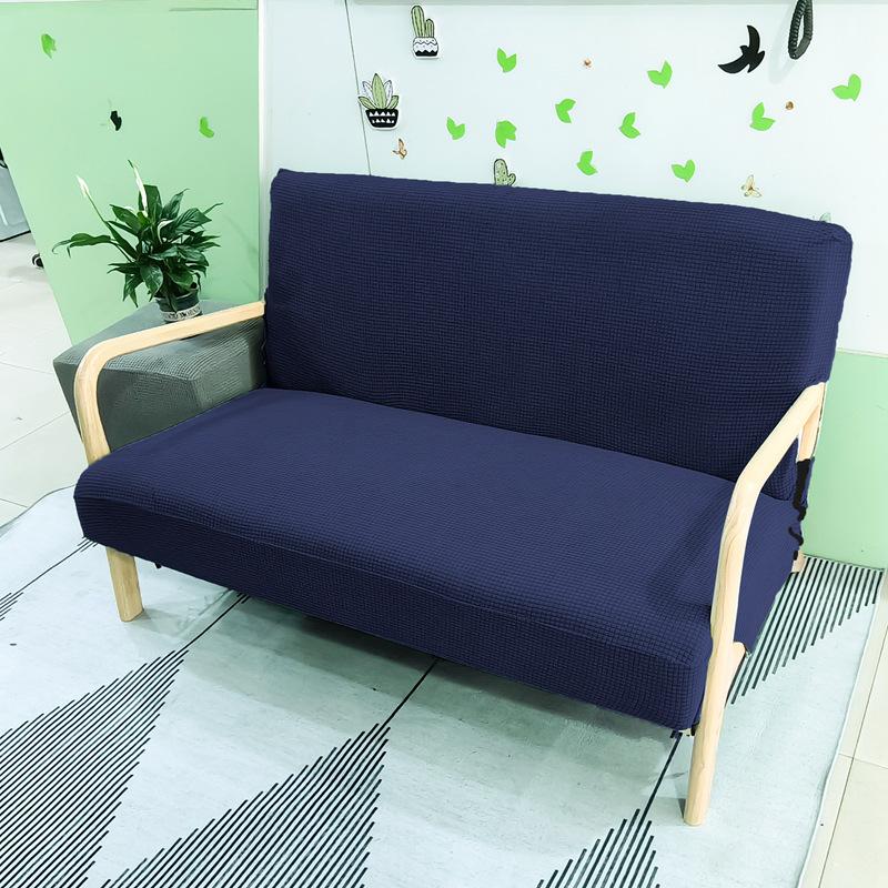 Stretch Futon Slipcover Solid Wood Sofa Cover Furniture Protector Without Armrests Slipcover Soft with Elastic Bottom for Kids, Spandex Jacquard