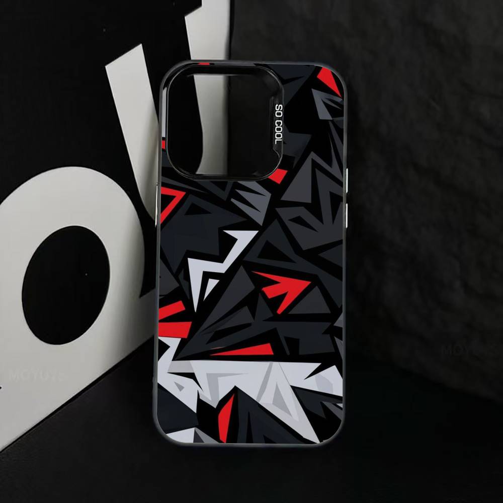 Geometric figure Phone Case For iPhone 17,16,15,14,13,12,11 Plus,Pro Max,XS,Colorful Silver Phone case Funda Cover
