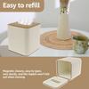 Tissue Box PU Leather Square Tissue Box Paper Box Container Napkin Holder Tissue Storage Box Home Table Decoration for Bathrooms