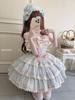 MODKOKU Lolita JSK Jumper Skirt with Ribbon and Mori Girl Tiered Lolita Light Size M Women's Bride-Style Lace-Up Ruffles, Palace-Style Dress,