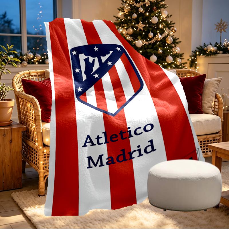 Coperta con Stampa Atletico Madrid - Morbida e Confortevole, per Camera da Letto, Viaggio, Divano, Decorazione per la Casa - Regalo di Compleanno o Natale per un Amico