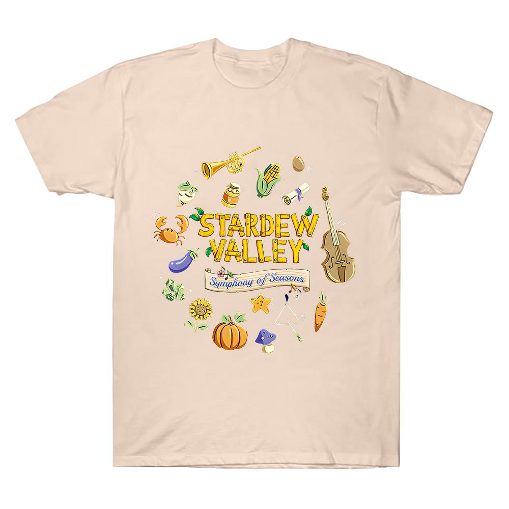 Symphony of Seasons Tour T-Shirt Stardew Valley T Shirt Gamer Lover Cotton Short Sleeve Tshirt Women Men Cotton Clothing Comfort Top