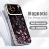 Magnetic For Magsafe Case For iPhone 17 Pro Max Starry Sky Cherry Blossom Pattern Skin Feeling Cover For iPhone 16 15 14 13 Pro Max