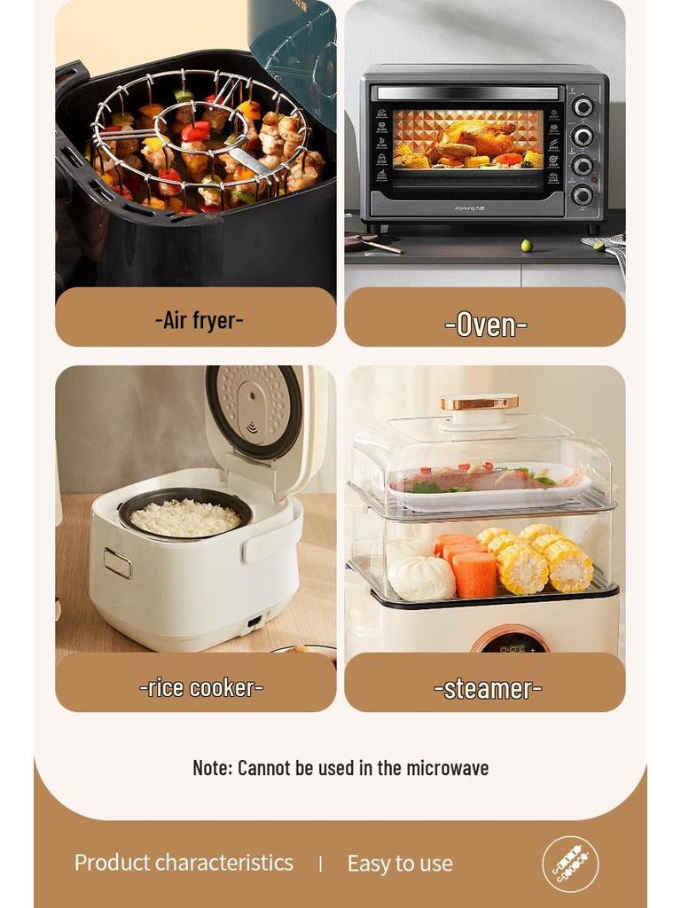 Vertikaler Spießständer aus Edelstahl 304 für Heißluftfritteuse, Ofenbräter & BBQ