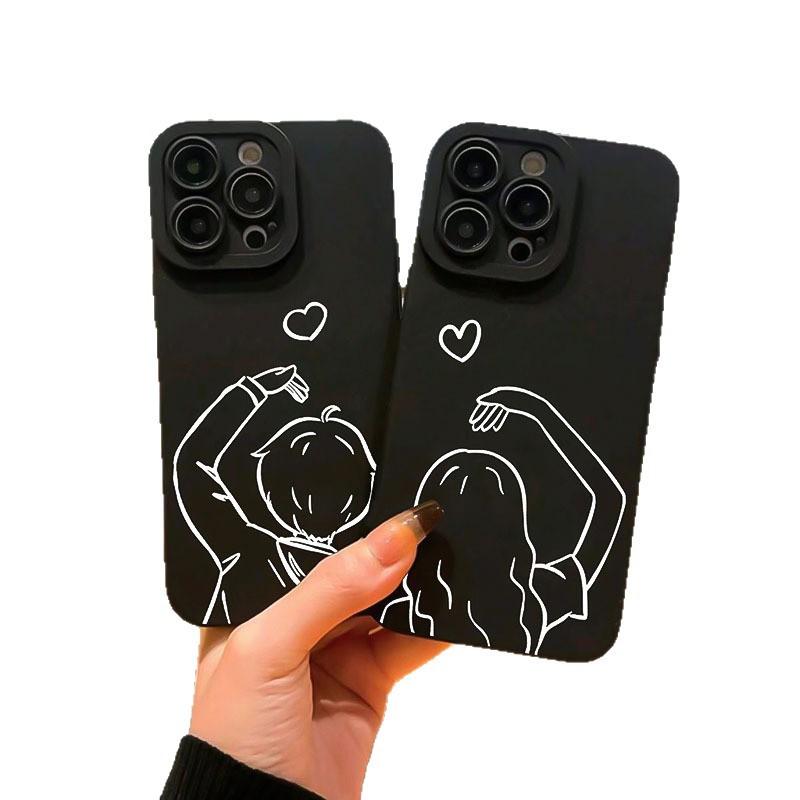 Line than the heart for couples iPhone11/12/13 Apple 16/15/14 ProMax creative 17 mobile phone case