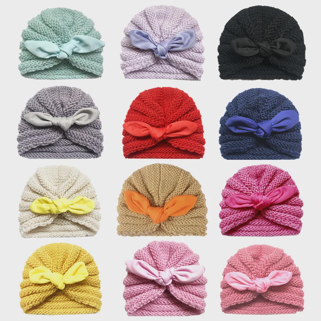 2022 Kids' Knitted Rabbit Ear Wool Hats for Autumn/Winter