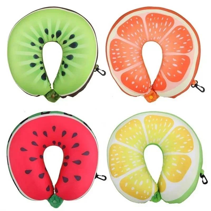 Travel Portable Fruit U-shaped Pillow Cushion Nanoparticle Neck Pillow Office Cervical Pillow Fruit Pattern Travel Pillow