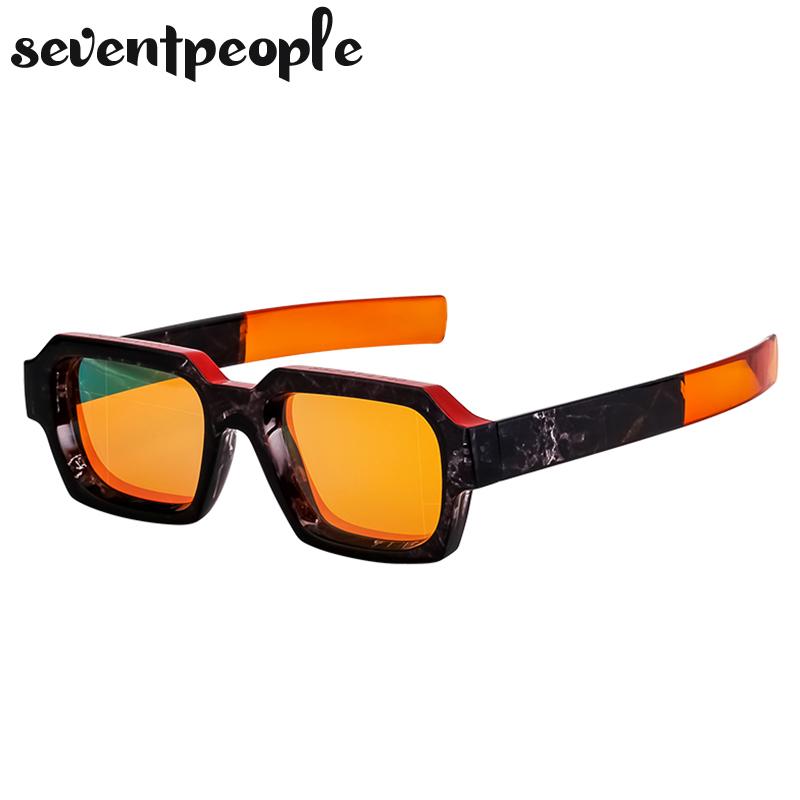 Vintage Rectangle Sunglasses Men  Luxury Brand Designer Retro Rectangular Sun Glasses For Female Thick Frame Square Shades