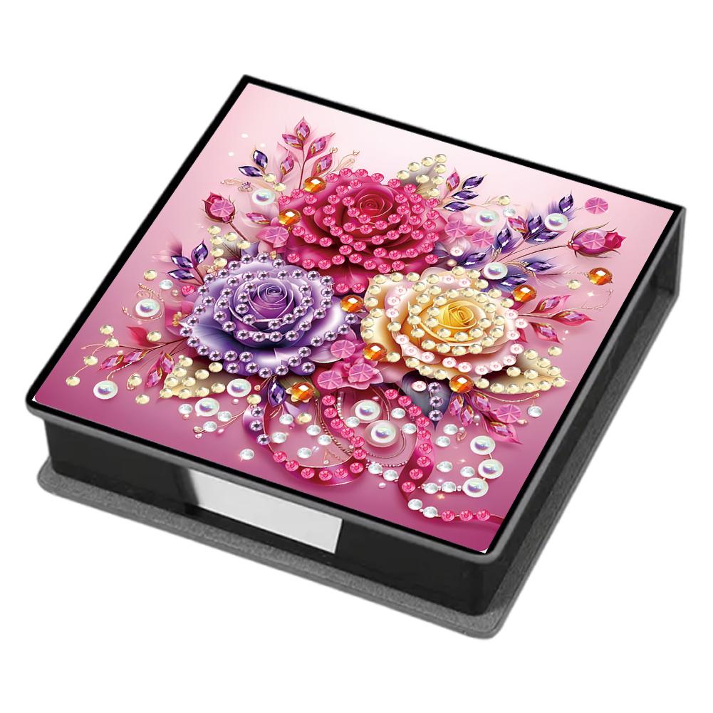 Leather 5D Diamond Painting Kit Note Box with 160 Sheets DIY Diamond Art Note Box for Home Office School Supplies