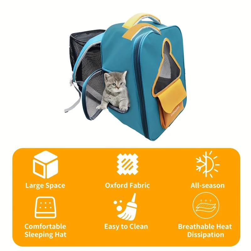 Backpack For Cat Under 11 Lbs, Cat And Dog Backpack, Soft Cushion To Protect Back, Foldable Design,Outdoor Travel Pet Bag