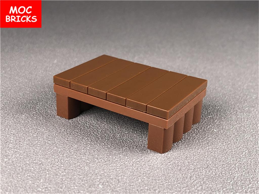 Set  MOC Bricks Coffee Cupboard Microscope Toilet Air Conditioner Desk Educational Building Blocks Toys Kids Gifts