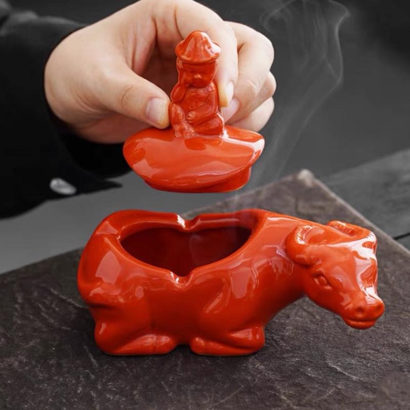Cute Crab Ashtray With Lid Anti Fly Ash Ceramic Cigar Ashtray Living Room Home Office Decoration Art Ornaments Gift