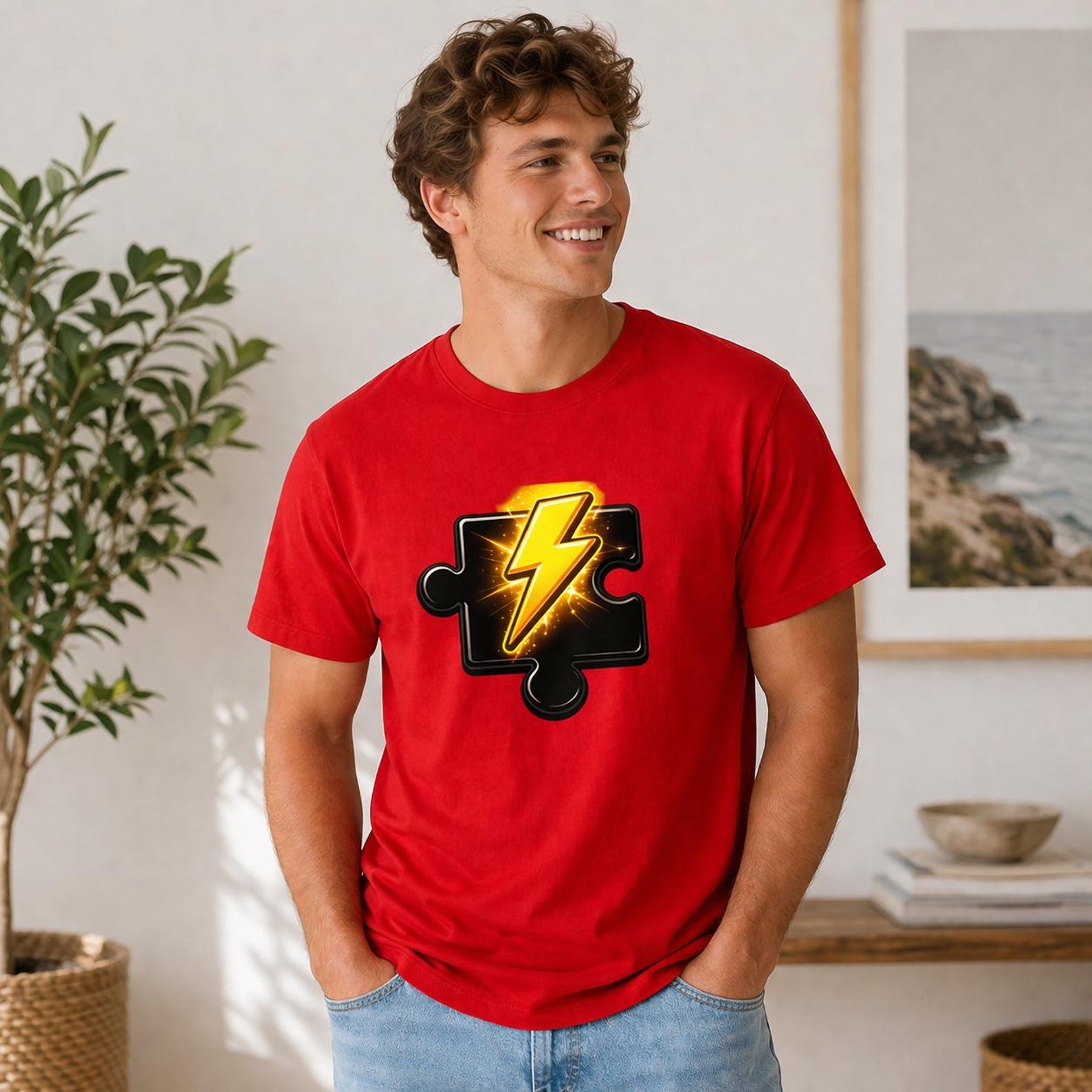 Half Bolt Puzzle Piece T-Shirt L