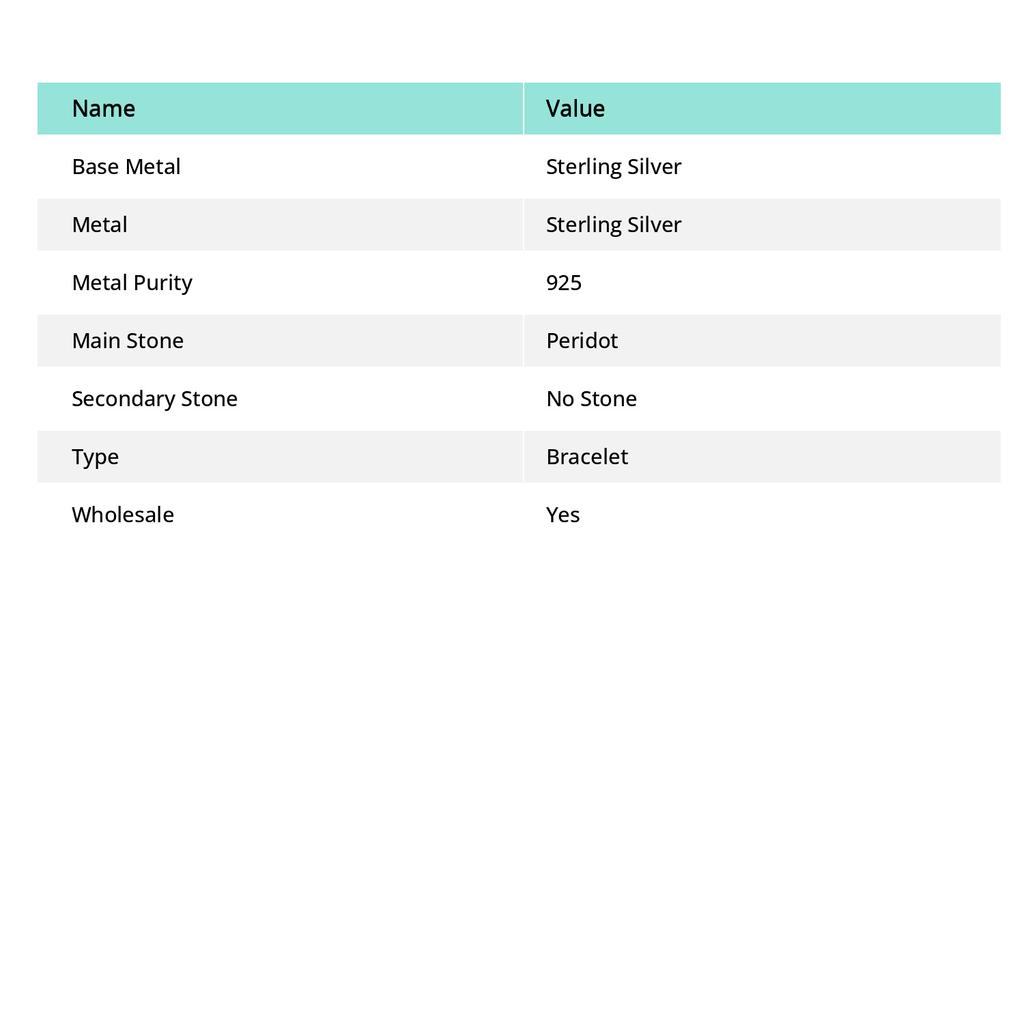 Peridot Gemstone Handmade 925 Sterling Silver Bracelet 7-8" I9k45