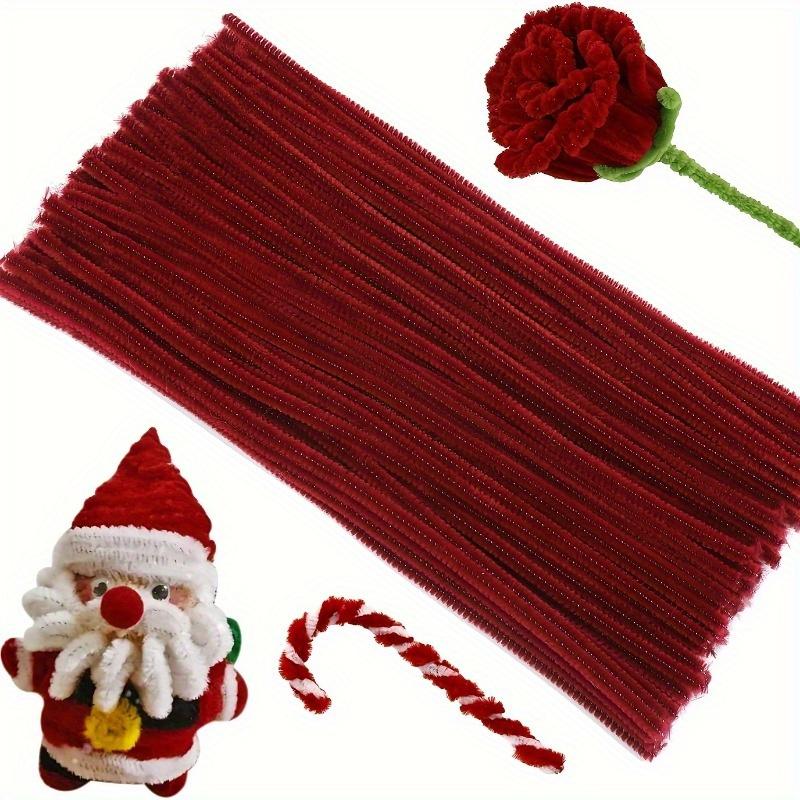 200pcs Chenille Pipe Cleaners DIY Crafts Festive Snow Flock Stems Flower Making and Holiday Decorations Diy Crafts Accessories