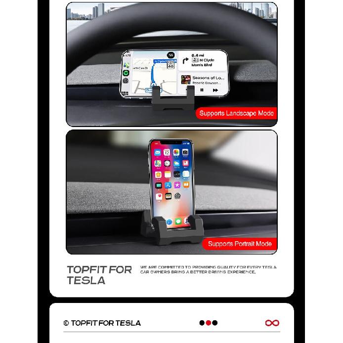 Fit For Tesla Model Y Juniper Model 3 Highland 2025 Instrument Panel Hook Multi functional Accessories Silicone Phone Stand