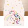 Unicorn Linen Table Runner Flag Birthday Party Decor Kids Girls Unicorn Wedding Birthday Party Favors Supplies Baby Shower Decor