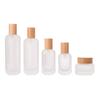 50g Glass Skincare Essence Bottle with Solid Wood Lid