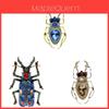 Spilla Smaltata Vintage a Forma di Scarabeo con Strass per Uomo Donna Accessorio Moda
