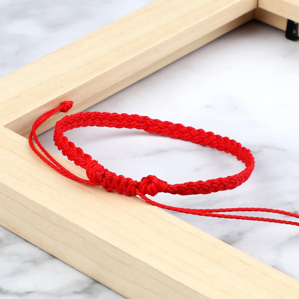 Κλασικές Χειροποίητες Πλεγμένες Βραχιόλια για Γυναίκες Άνδρες Μονόχρωμο Κερωμένο Νήμα Πλεξούδα Βραχιόλι Καρπού Βραχιόλι με Γούρι Ρυθμιζόμενο Κοσμήματα Δώρα