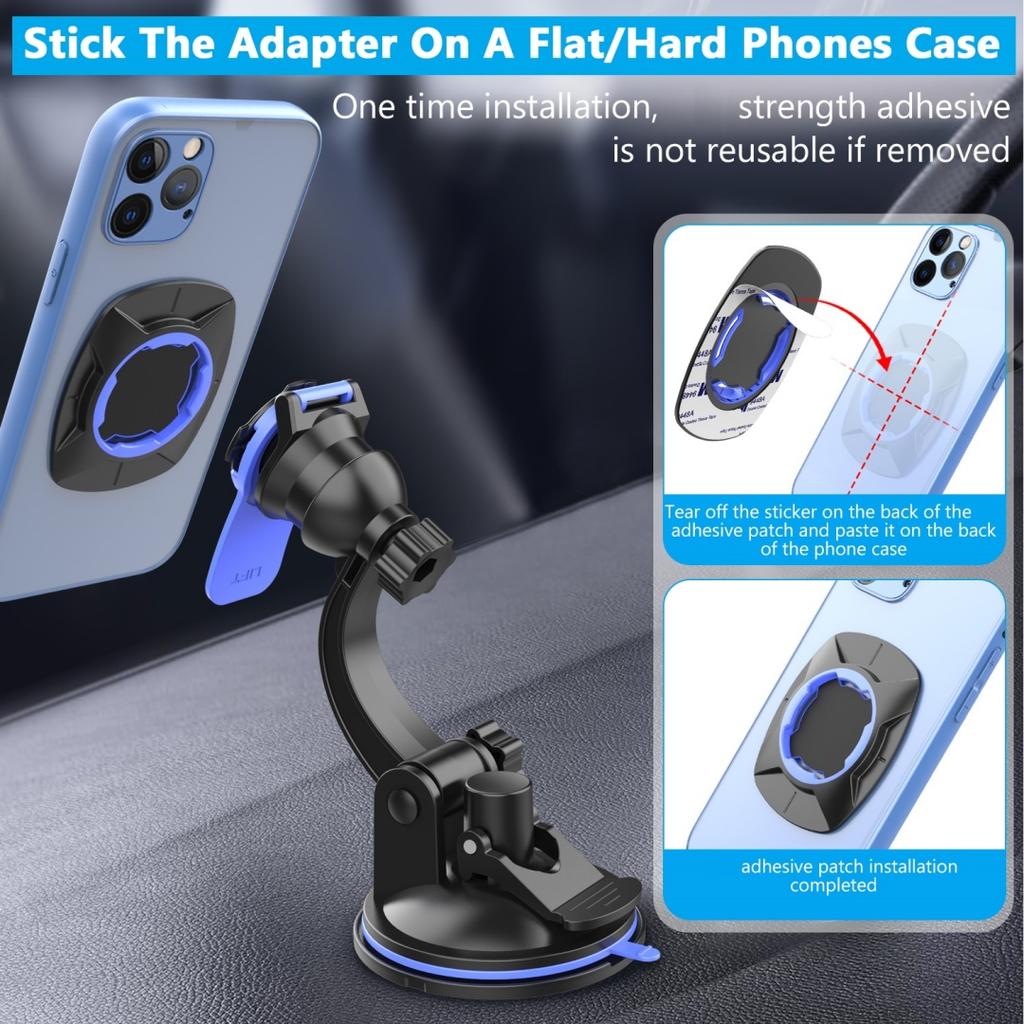 New Car Phone Holder Snap on Multifunctional Holder with 360 degree Rotation Dual Spring Band Hidden Parking Number Plate