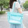Cute Large Capacity Bow Ita Shoulder Bag Clear Japanese Style Transparent Pocket Itabag Sweet Badge Display Shoulder Bag Ladies