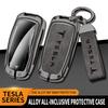 AAAIS1 Zinc Alloy Car Fob Smart Remote Key Case Cover Holder For Model 3 Model S Model Y Model X Protector Keychain Accessories
