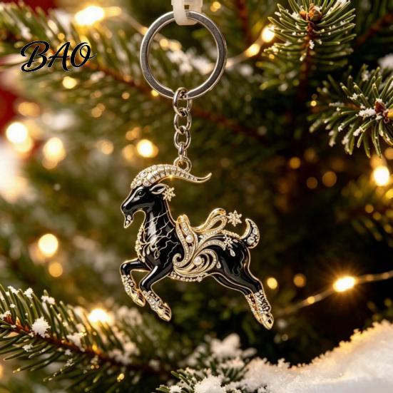 Sheep Accessory Acrylic Black Keyhcain, Goat Shaped Car Key Cartoon Keychain Ring Pendant, Backpack Handbag Charm Hanging Decoration
