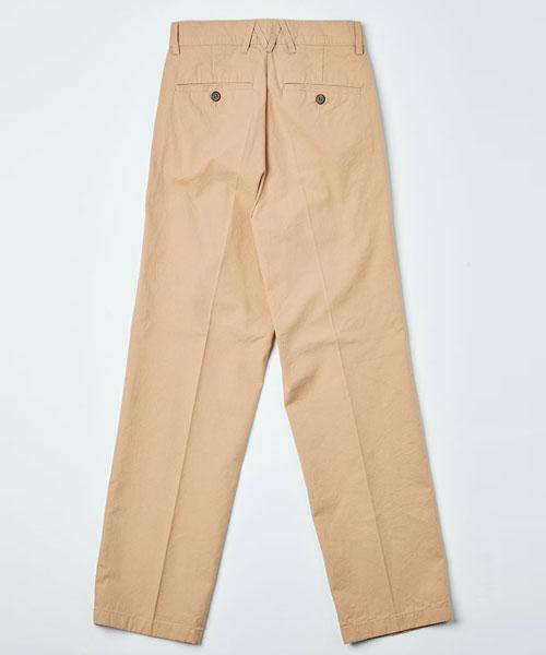 Moseu Washed Cotton Pintuck Pants_Beige