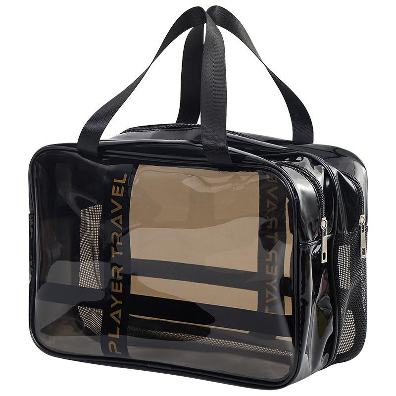Women Waterproof PVC Travel Cosmetic Bag Large Capacity Transparent Makeup Organizer Portable Toiletry Storage Handbag Dry Wet Separation