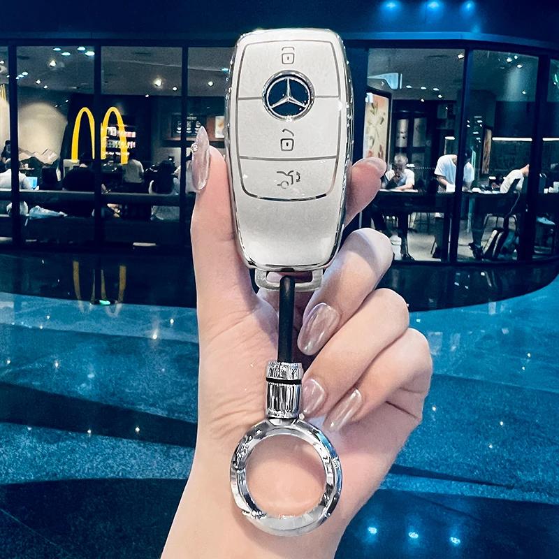 Car Key Case Cover for Mercedes Benz 2022 C S Class W206 W223 S350 C260 C300 S400 S450 S500 TPU Shell Fob Holder Protector Vv1