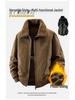 2025 Men's Fleece-Lined Warm Jacket with Detachable Fur Collar - Wear-Resistant Cotton Coat for Autumn/Winter