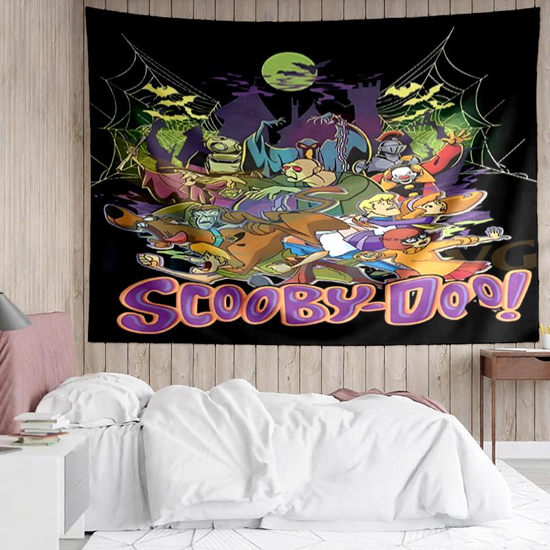 Scooby-Doo Print Tapestry, Backdrop, Easy Setup, Ideal for Bedroom, Office & Living Room, with Aesthetic Wall Hanging Decor.